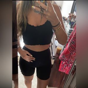 Biker shorts and crop top set